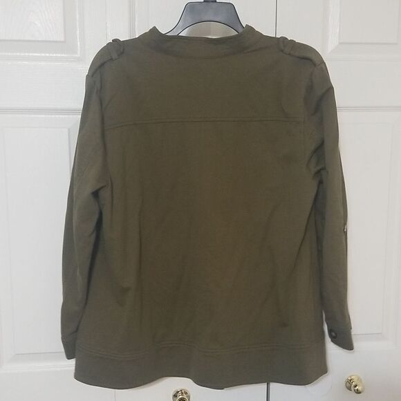 Women's Olive Green Cotton Jacket C1 - Picture 4 of 4